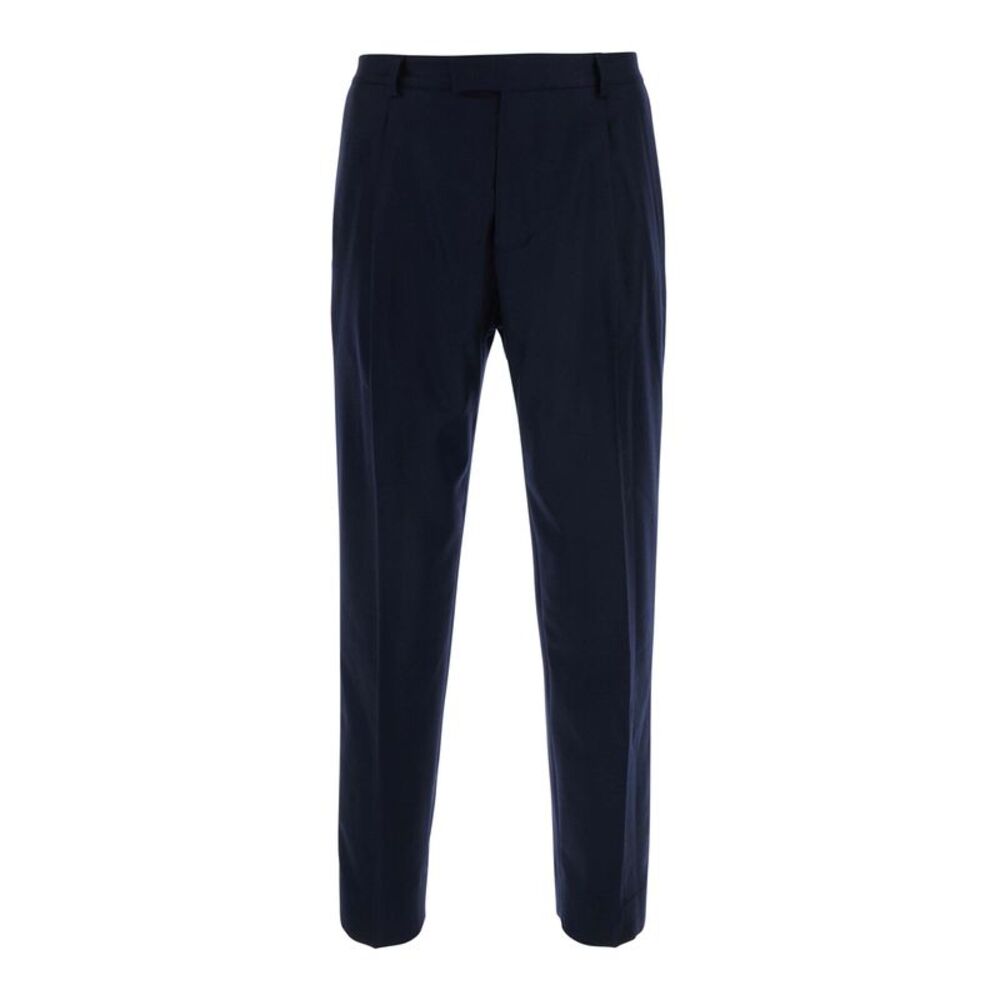 Low Brand Men Blue Pants With Semi-Elasticated Waist In Wool Blend Men